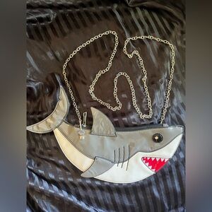 Novelty Shark Crossbody Bag with Metal Chain